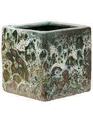 Кашпо Lava cube relic jade (glazed inside)