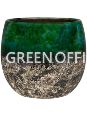 Кашпо Indoor pottery pot lindy green black - Фото 1